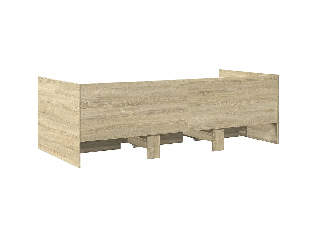 Lit de jour et tiroirs chêne sonoma 90x190 bois d'ingénierie