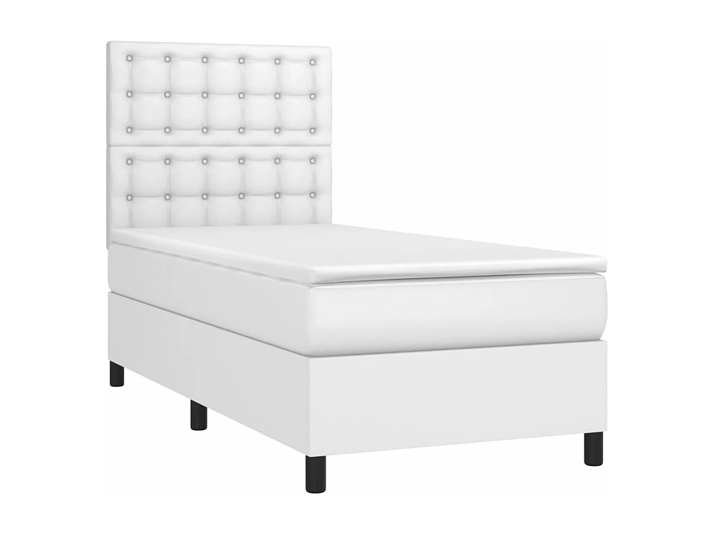 Sommier à lattes de lit avec matelas et LED Blanc 90x200