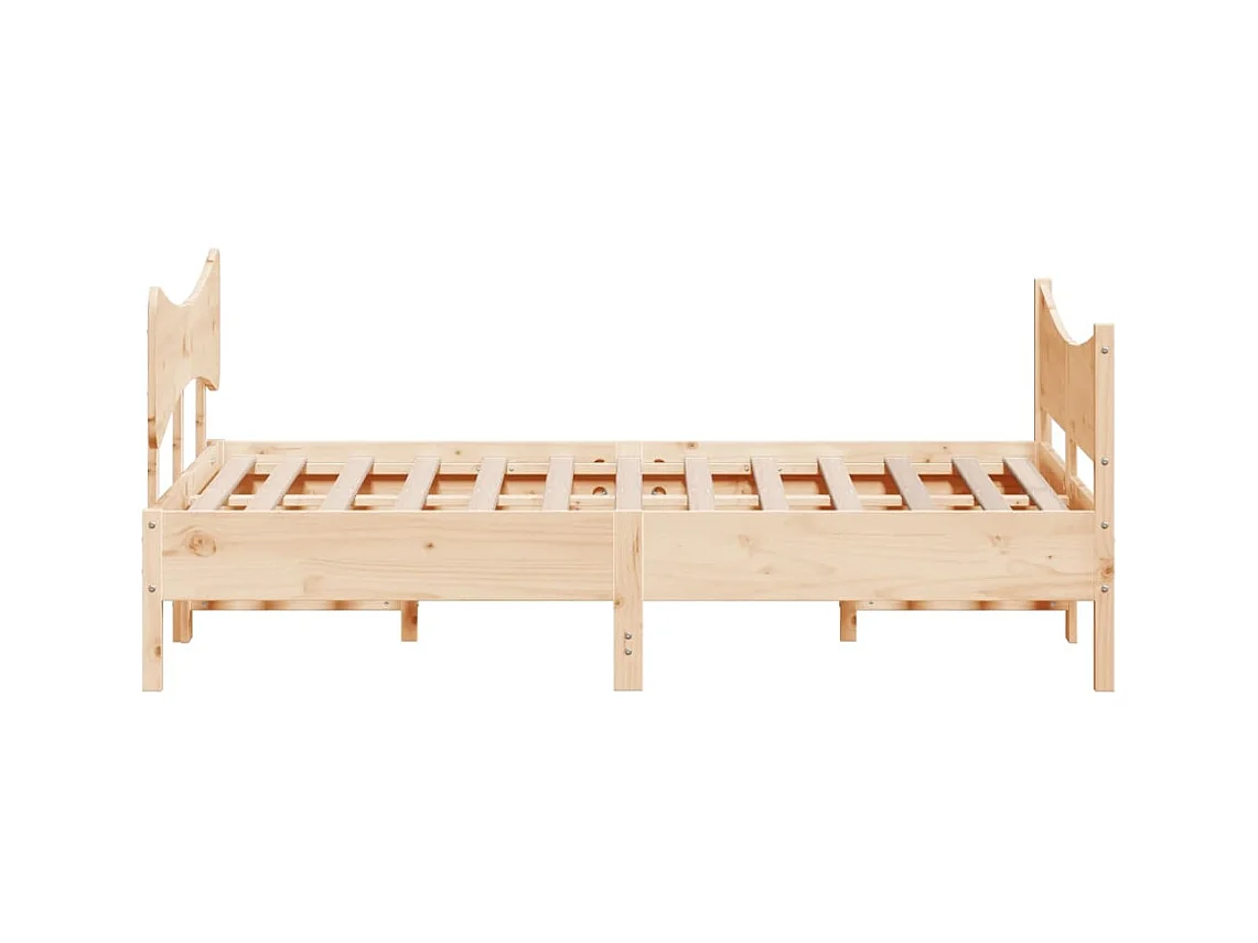 Bedframe met hoofdbord massief grenenhout 140x190 cm