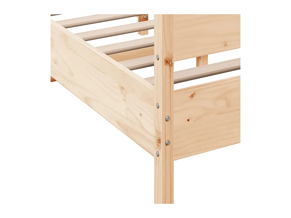 Bedframe met hoofdbord massief grenenhout 140x190 cm