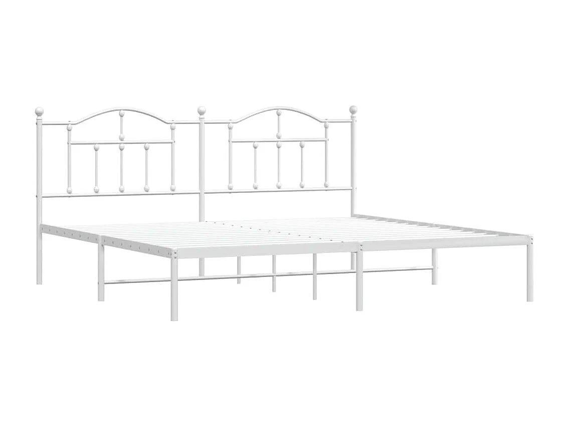 Cadre de lit métal avec tête de lit blanc 200x200