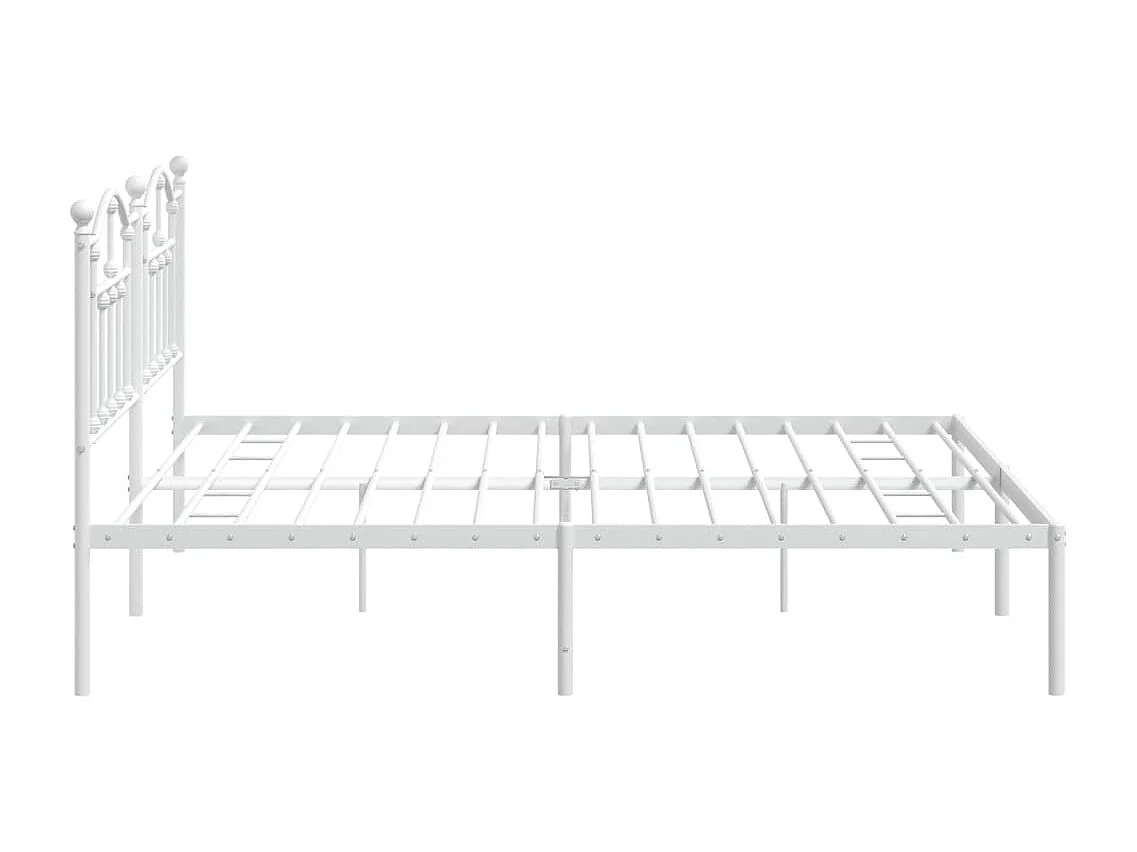 Cadre de lit métal avec tête de lit blanc 200x200