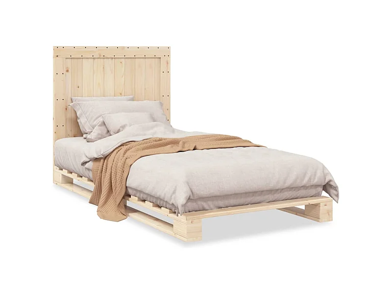 Cadre de lit et tête de lit 100x200 bois de pin massif