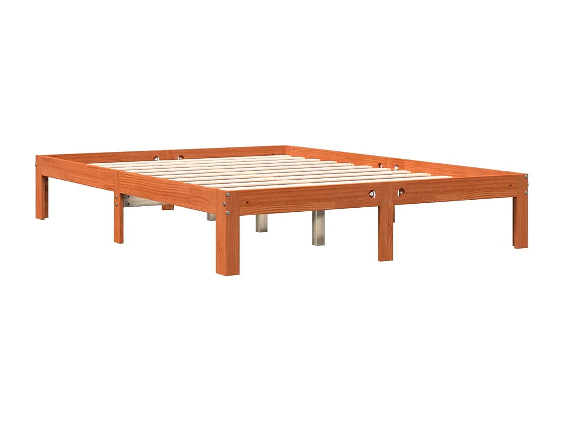 Cadre de lit marron 120x190 bois de pin massif