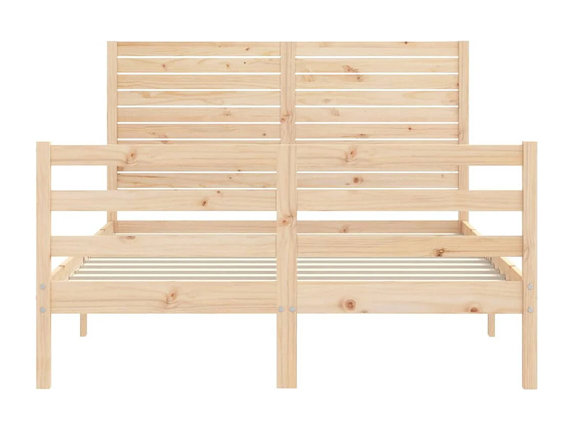 Cadre de lit avec tête de lit 140x200 bois massif