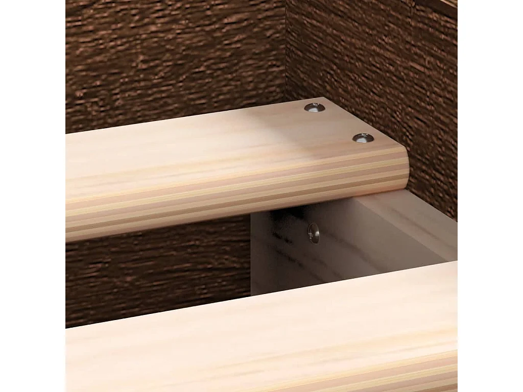 Cadre de lit chêne marron 100x200 bois d'ingénierie