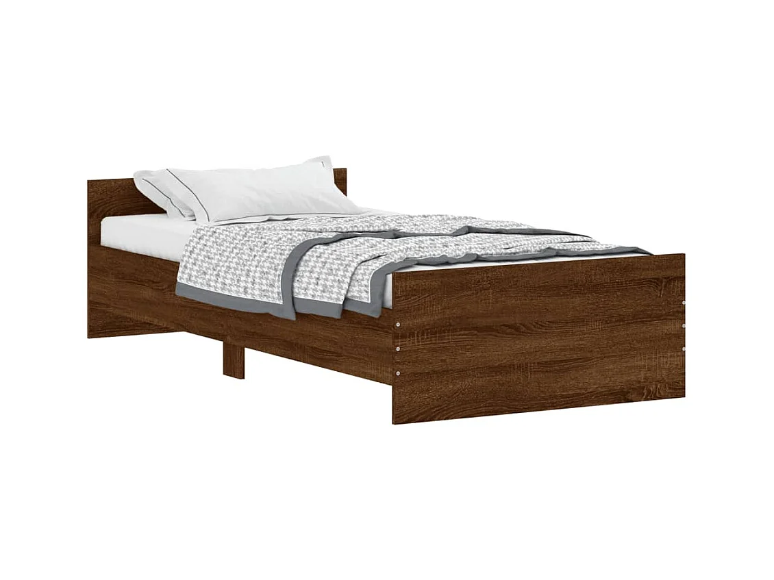 Cadre de lit chêne marron 100x200 bois d'ingénierie