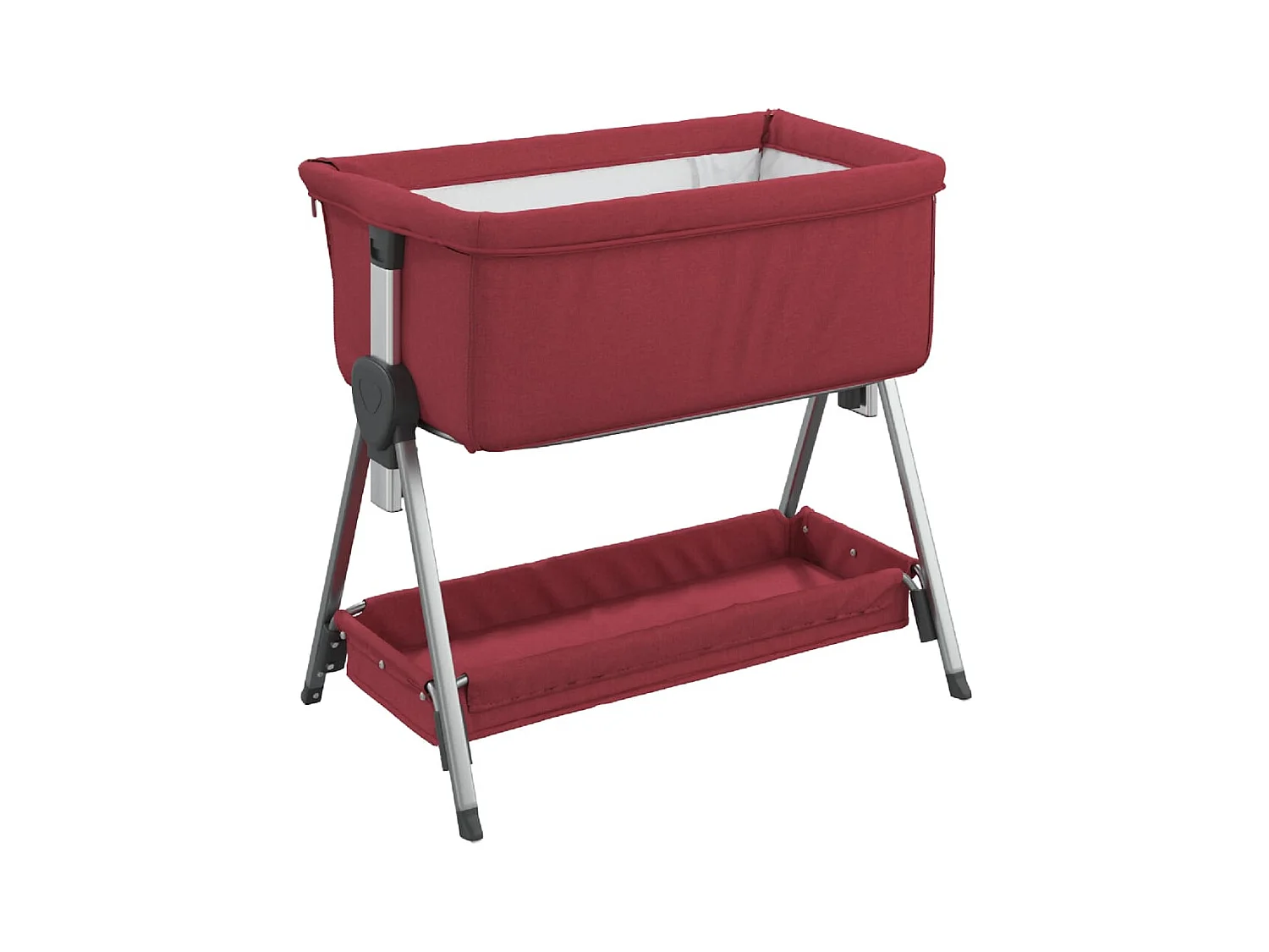 Lit pour bébé avec matelas Rouge Tissu de lin