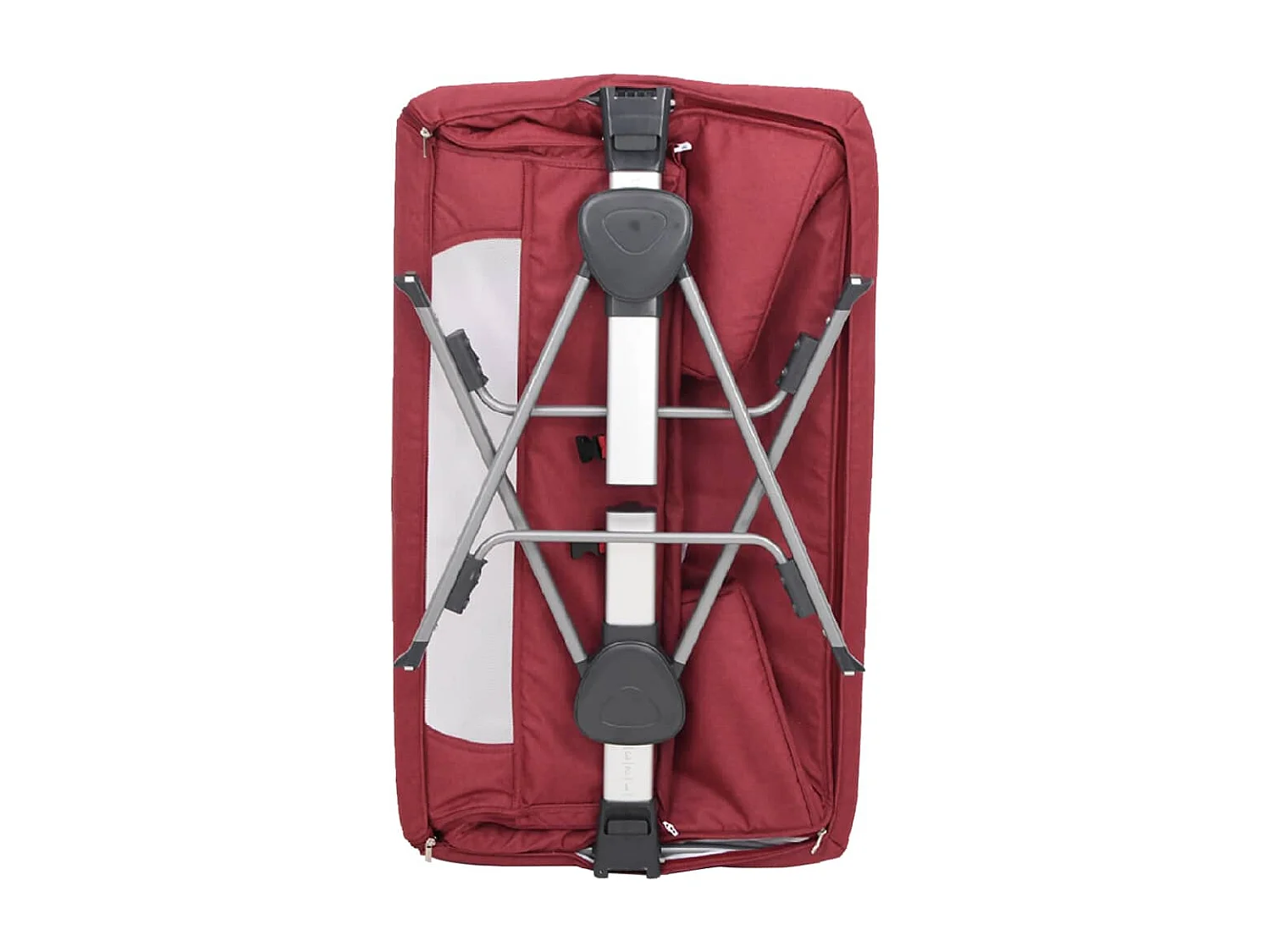 Lit pour bébé avec matelas Rouge Tissu de lin