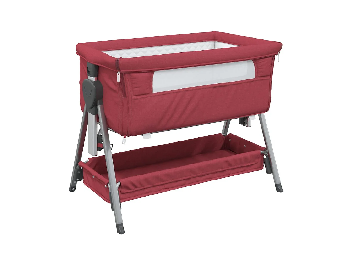 Lit pour bébé avec matelas Rouge Tissu de lin