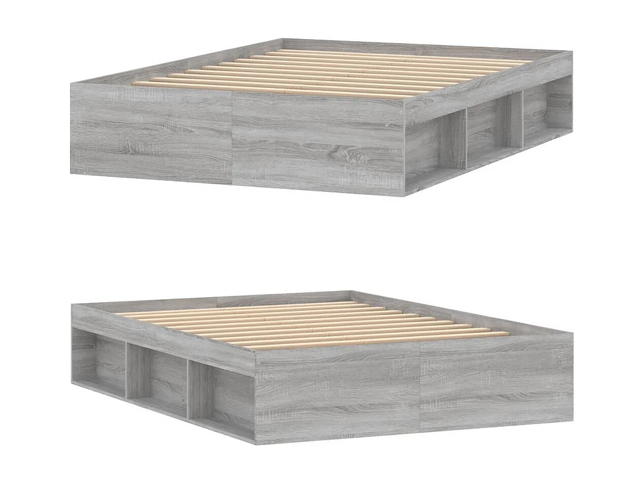 Cadre de lit sonoma gris 135x190 double