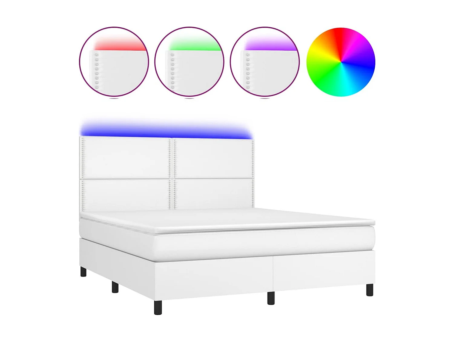 Sommier à lattes de lit avec matelas et LED Blanc 160x200