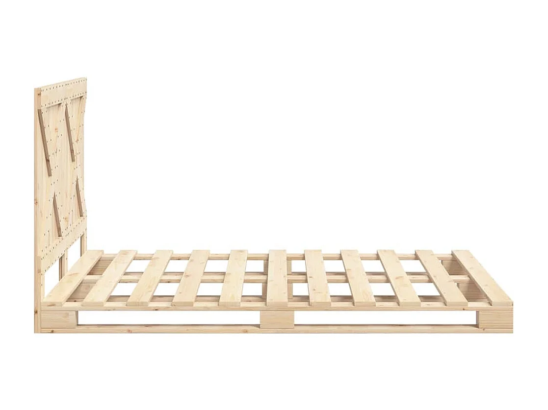 Bedframe met hoofdbord massief grenenhout 160x200 cm