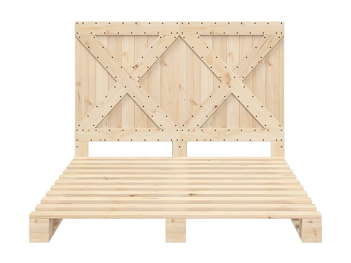 Bedframe met hoofdbord massief grenenhout 160x200 cm