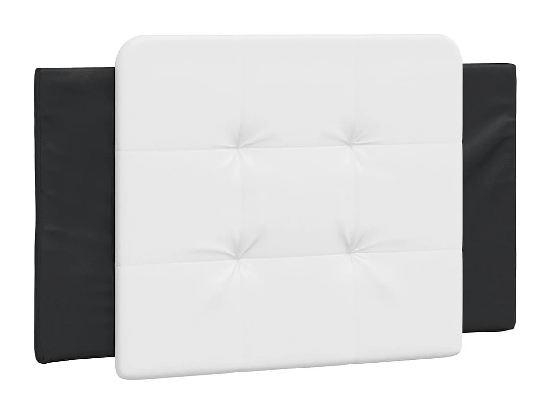 Cadre de lit avec tête de lit noir et blanc 80x200 similicuir