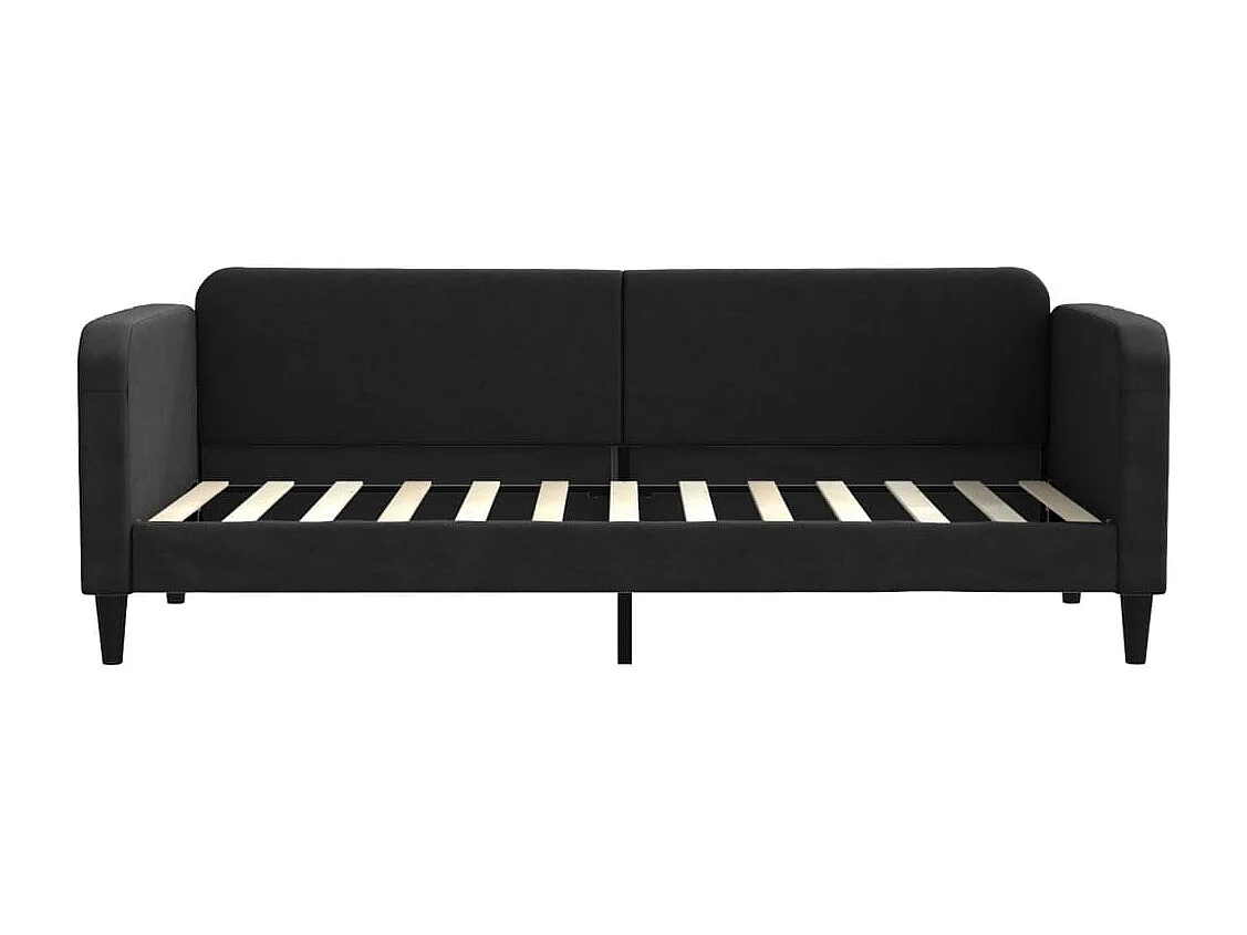 Lit de jour avec matelas noir 80x200 tissu