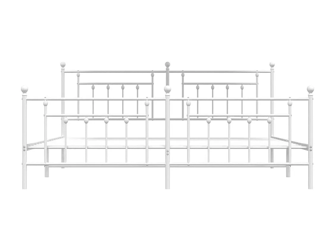 Cadre de lit métal avec tête de lit-pied de lit blanc 200x200