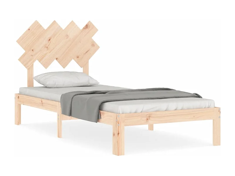 Cadre de lit avec tête de lit simple bois massif