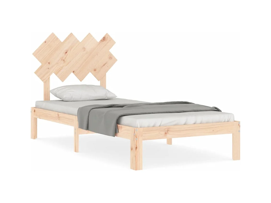 Cadre de lit avec tête de lit simple bois massif
