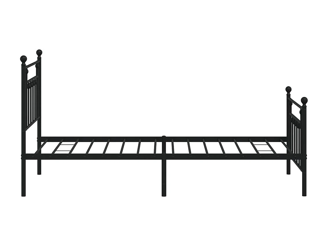 Cadre de lit métal avec tête de lit-pied de lit noir 100x190