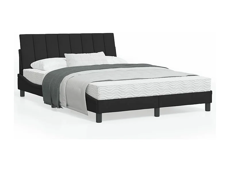 Cadre de lit avec tête de lit Noir 140x190 Velours