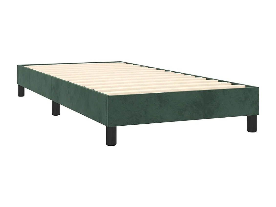Sommier à lattes de lit avec matelas et LED Vert foncé 90x190