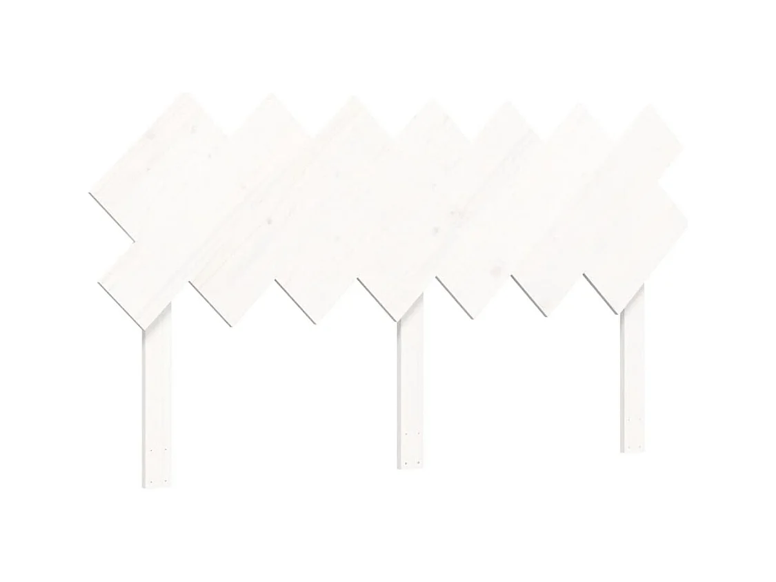 Bedframe met hoofdbord massief hout wit 140x200 cm