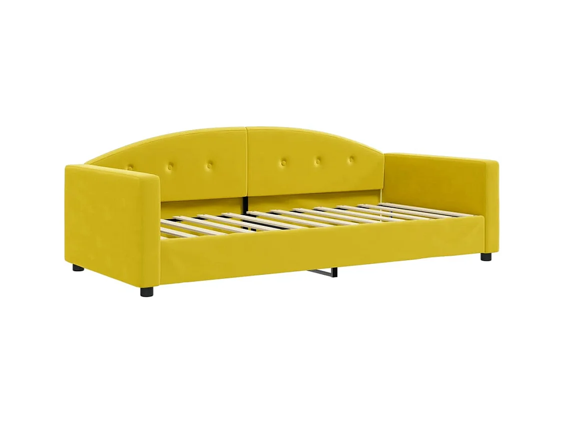 Lit de repos jaune 90x200 velours