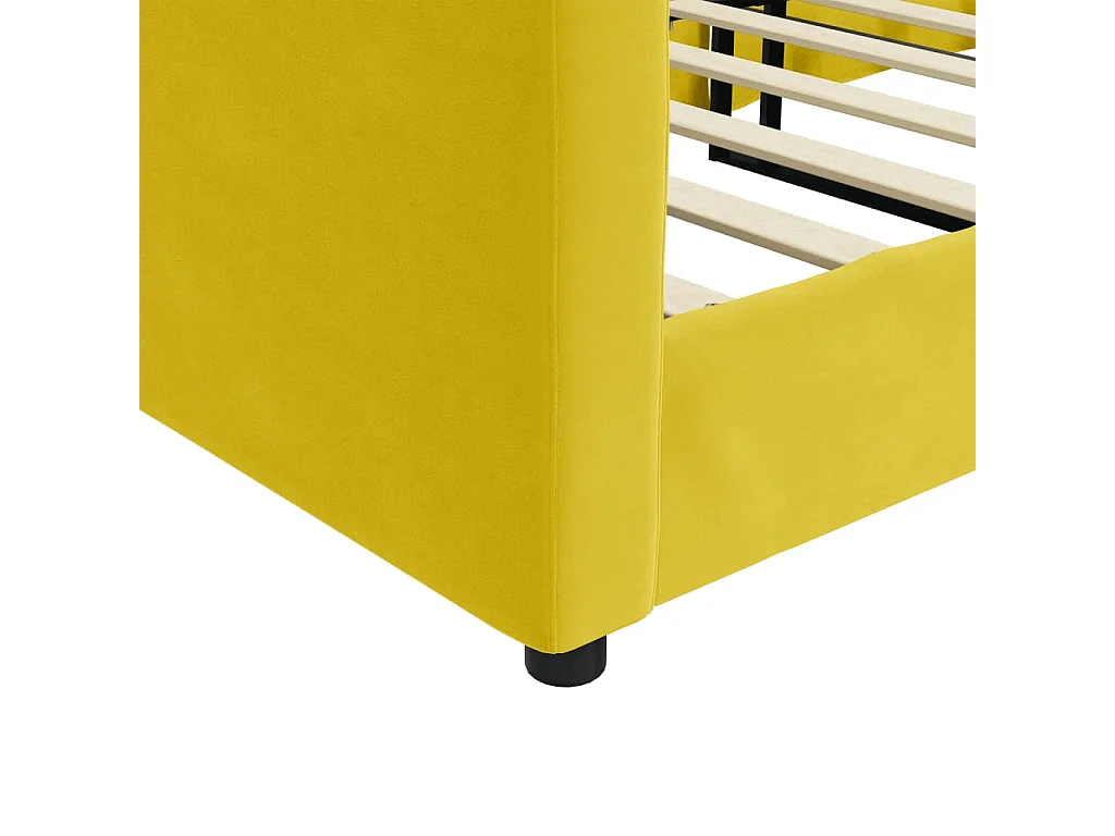 Lit de repos jaune 90x200 velours