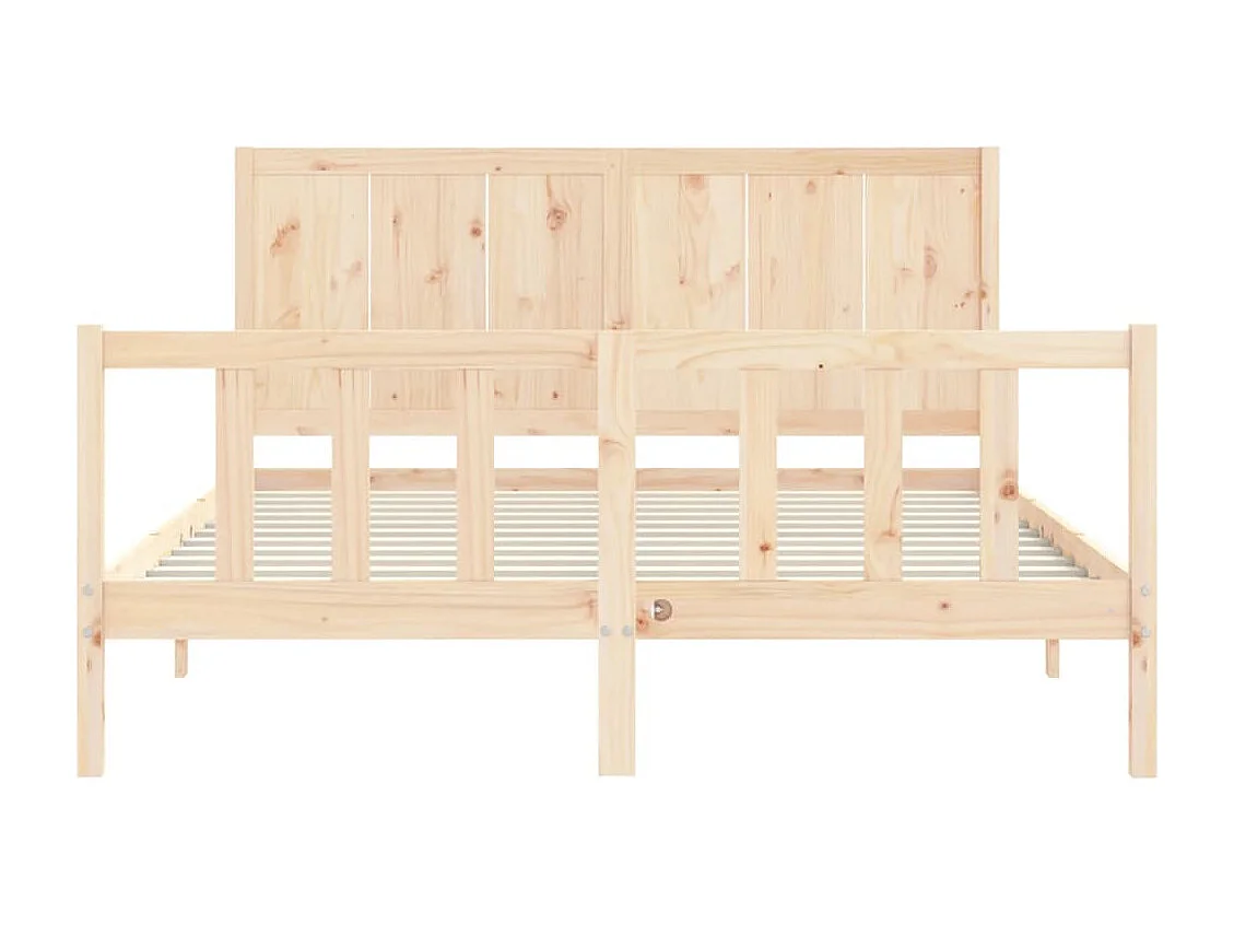 Cadre de lit avec tête de lit 160x200 bois massif