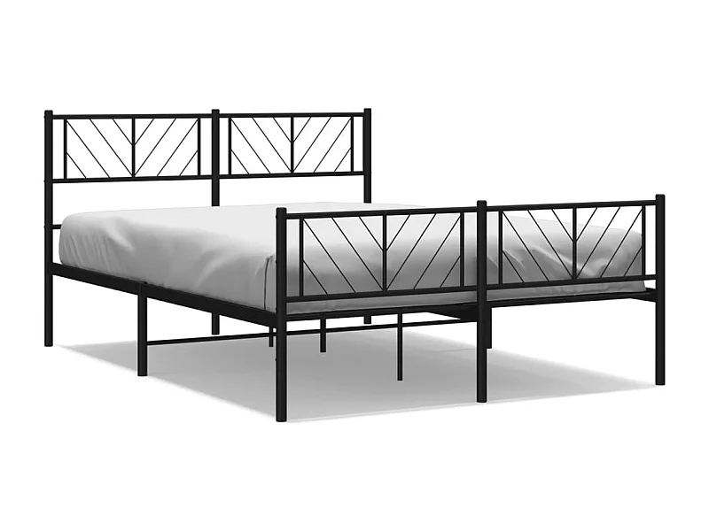 Cadre de lit métal avec tête de lit-pied de lit noir 140x200