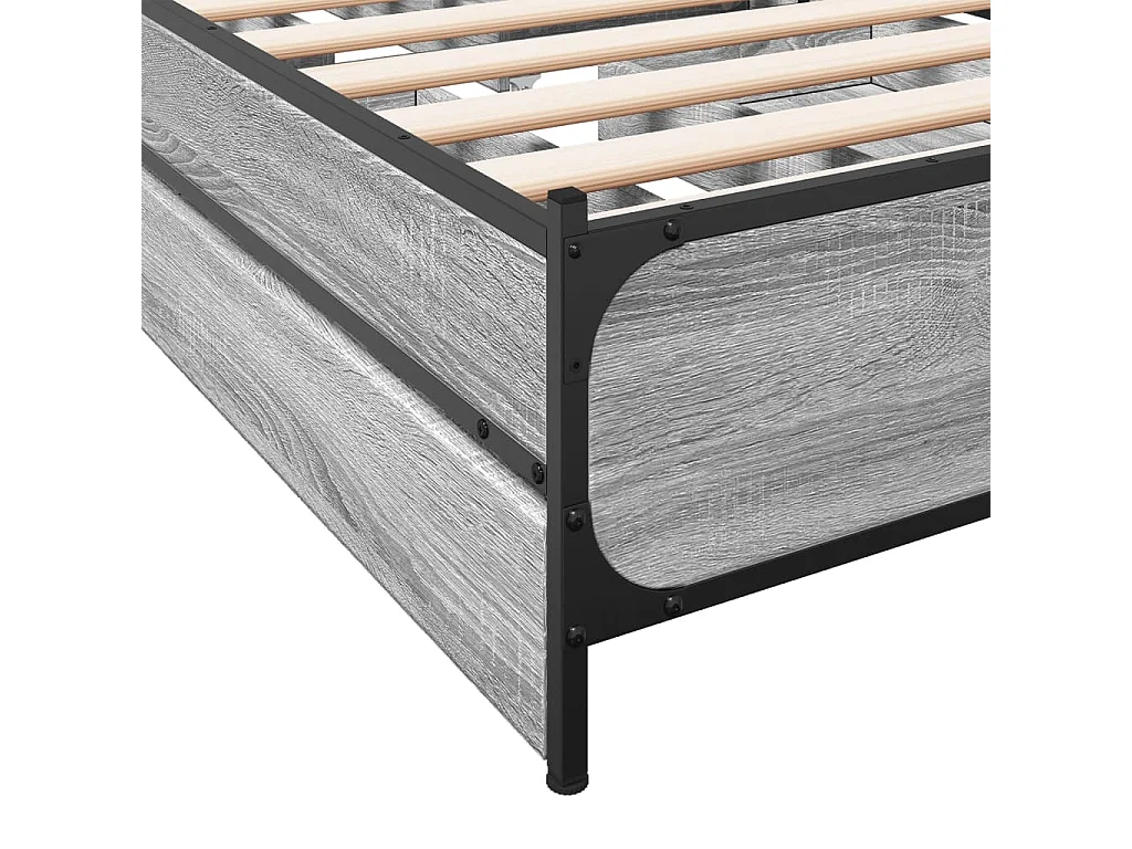 Cadre de lit et tiroirs sonoma gris 75x190 bois d'ingénierie
