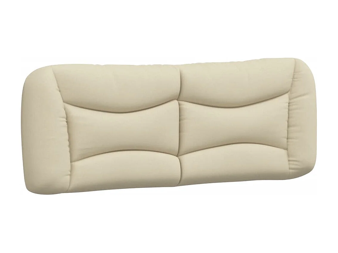 Cadre de lit avec tête de lit Crème 140x190 Tissu