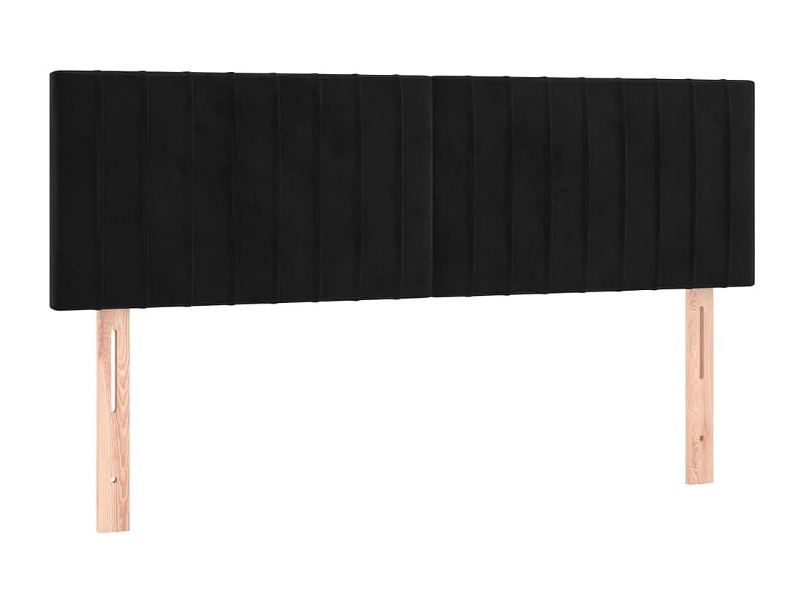 Sommier à lattes de lit avec matelas Noir 140x200 Velours