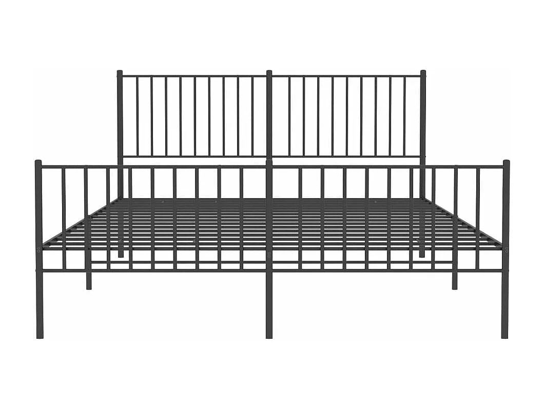 Cadre de lit métal avec tête de lit-pied de lit noir 160x200