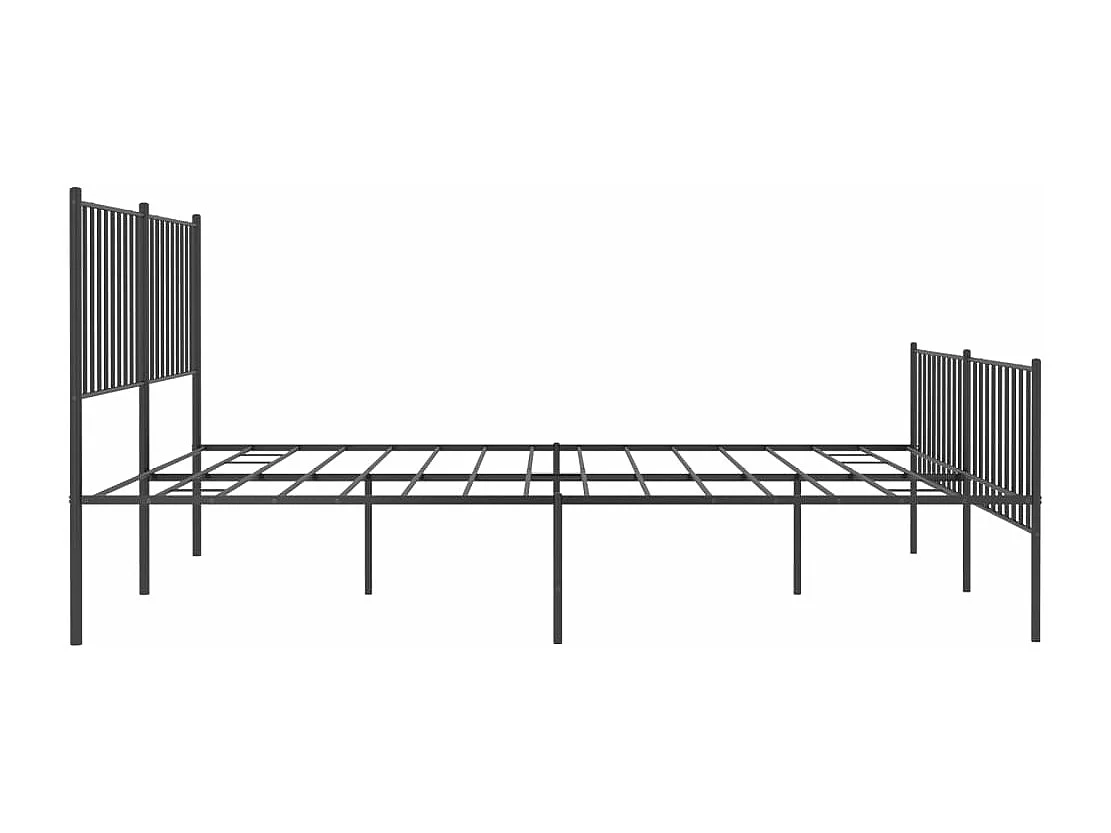 Cadre de lit métal avec tête de lit-pied de lit noir 160x200