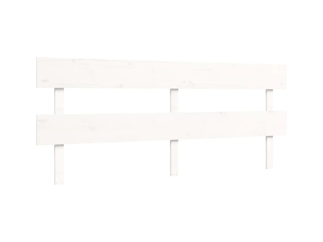 Cadre de lit avec tête de lit blanc Super King Size bois massif