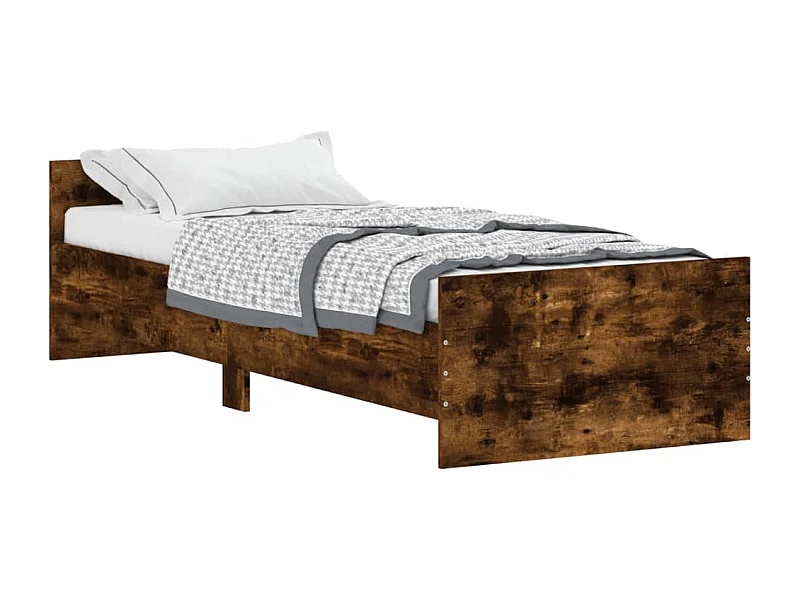 Cadre de lit chêne fumé 75x190 petit simple bois ingénierie