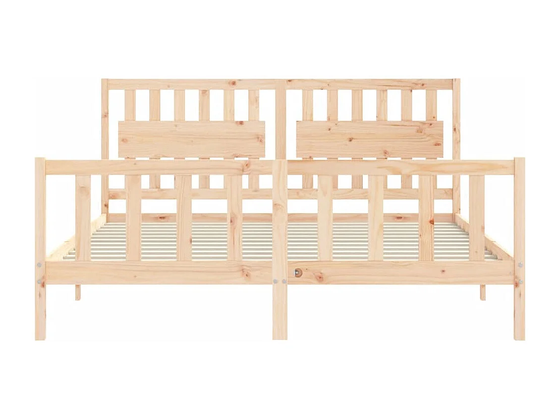 Cadre de lit avec tête de lit Super King Size bois massif