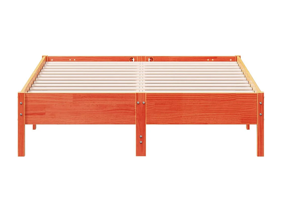 Cadre de lit cire marron 140x190 bois de pin massif