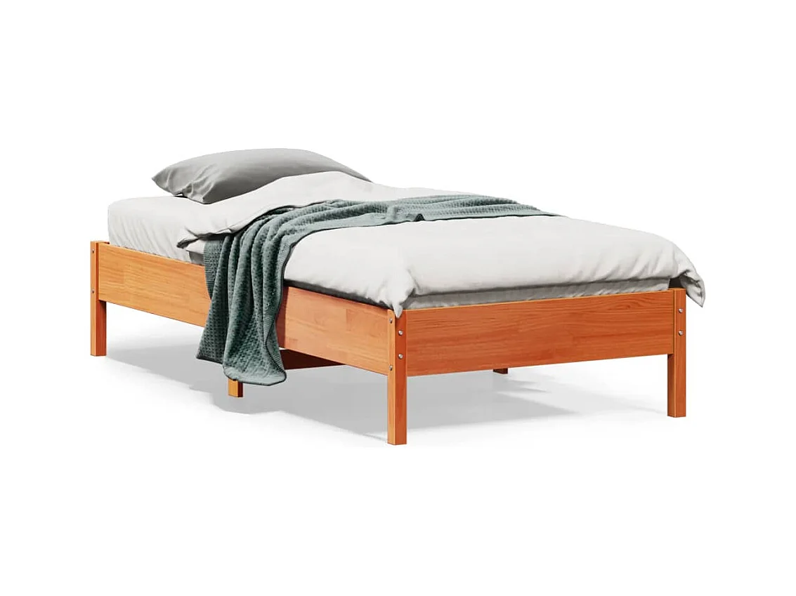 Cadre de lit cire marron 90x190 bois de pin massif