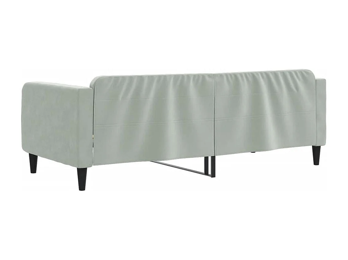 Lit de repos gris clair 90x190 velours