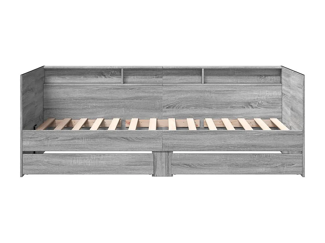 vidaXL Tumbona con cajones madera ingeniería gris Sonoma 75x190 cm