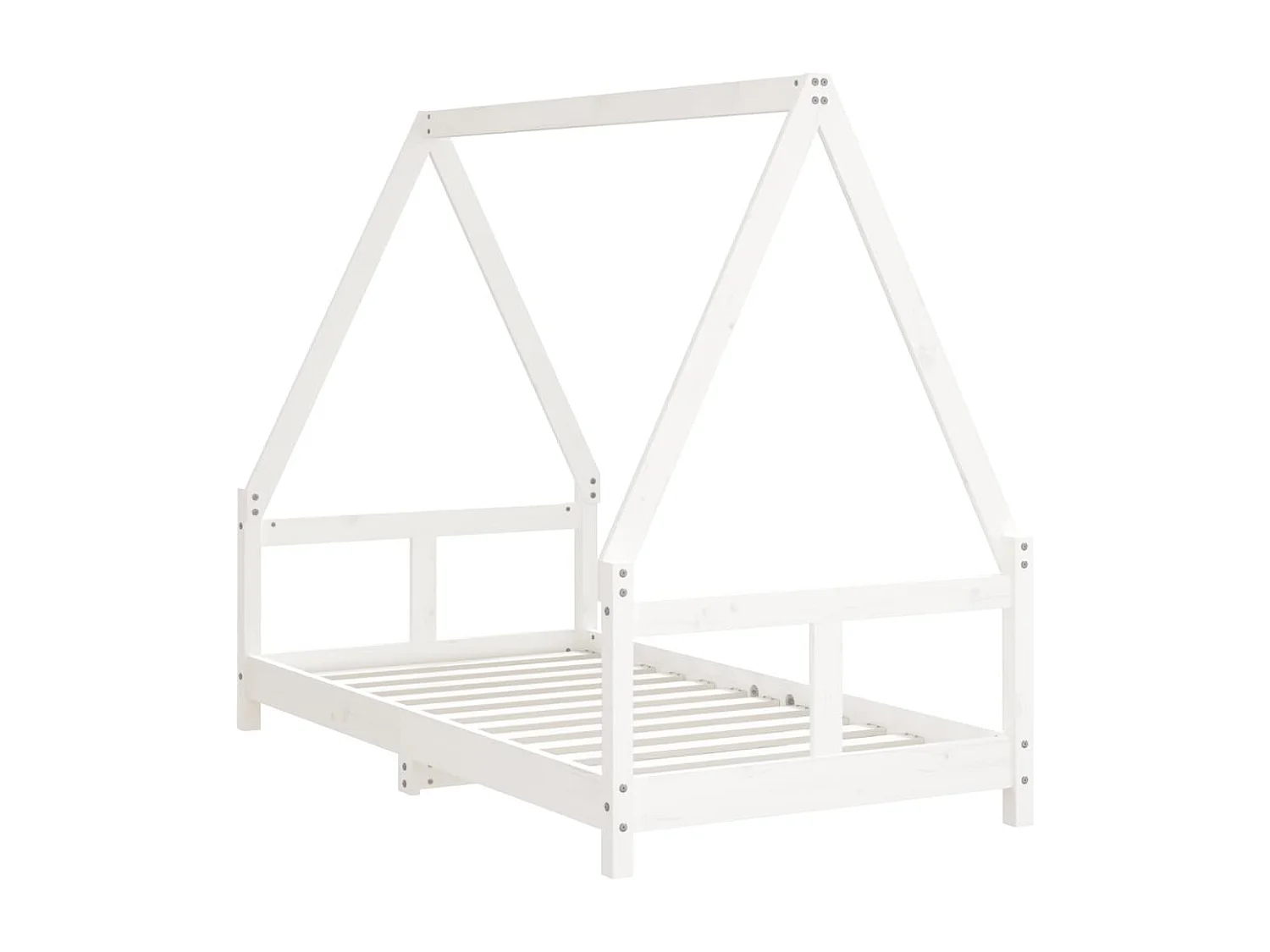 Cadre de lit pour enfant blanc 80x160 bois de pin massif