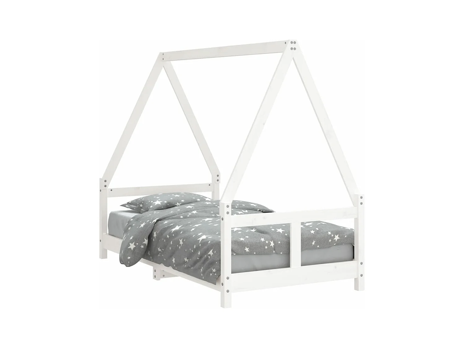 Cadre de lit pour enfant blanc 80x160 bois de pin massif