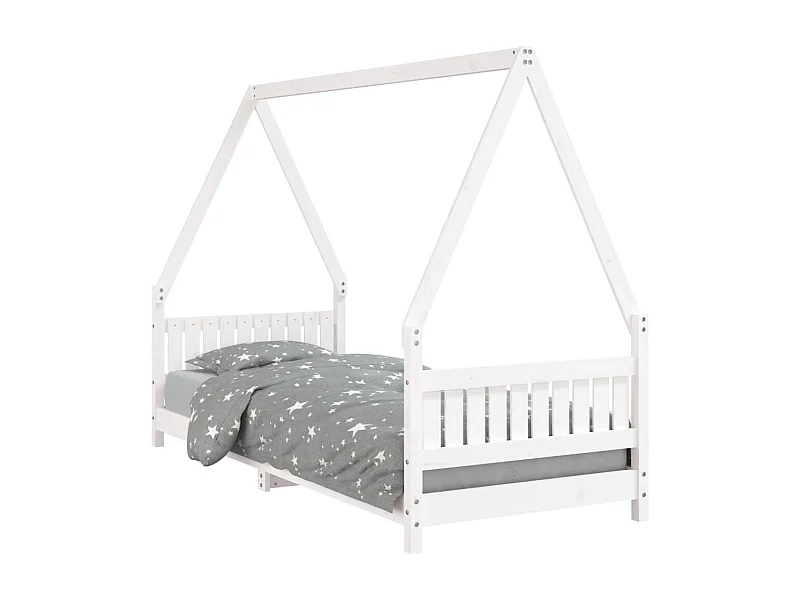 Cadre de lit pour enfants blanc 80x200 bois de pin massif