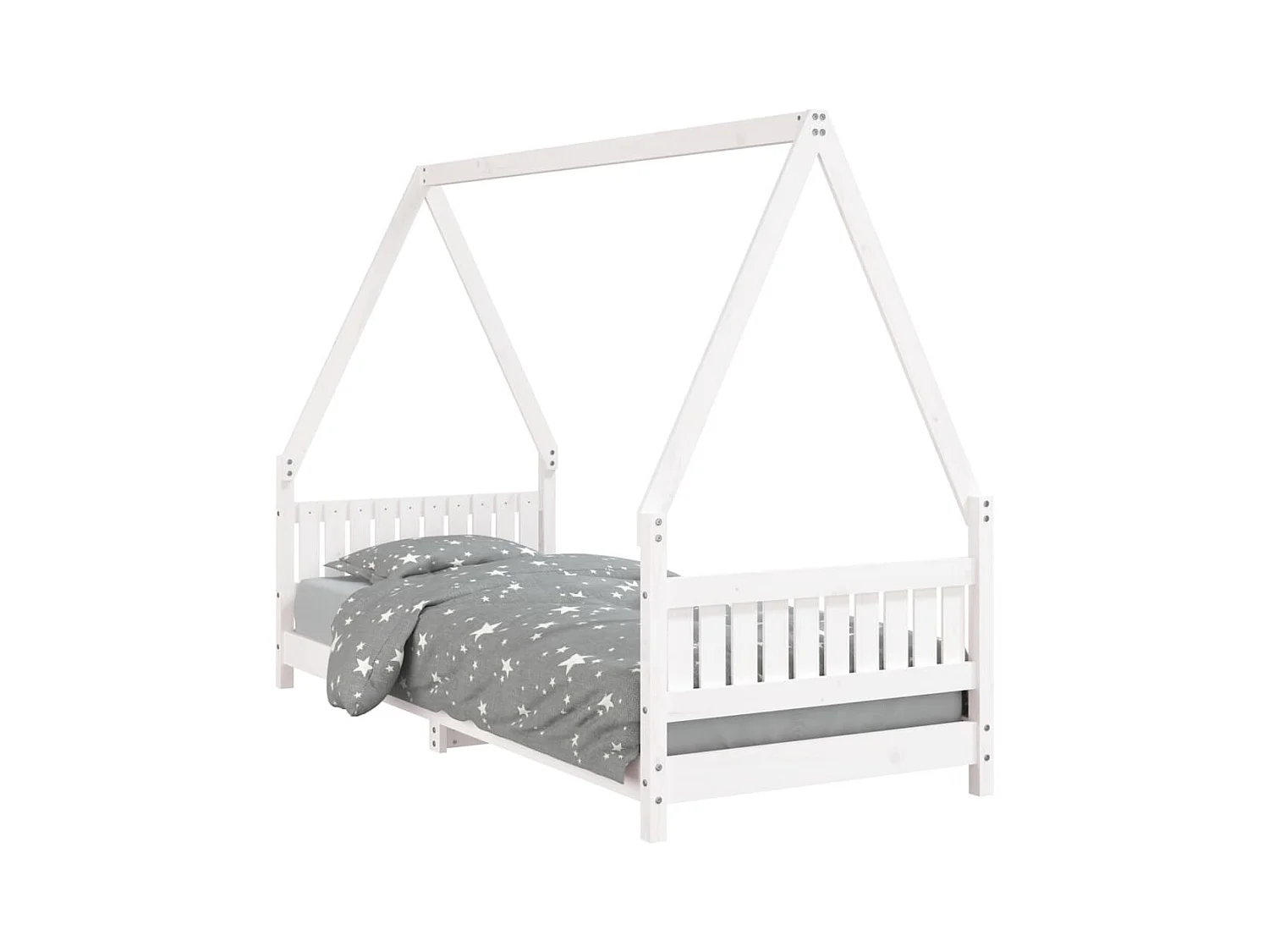 Cadre de lit pour enfants blanc 80x200 bois de pin massif