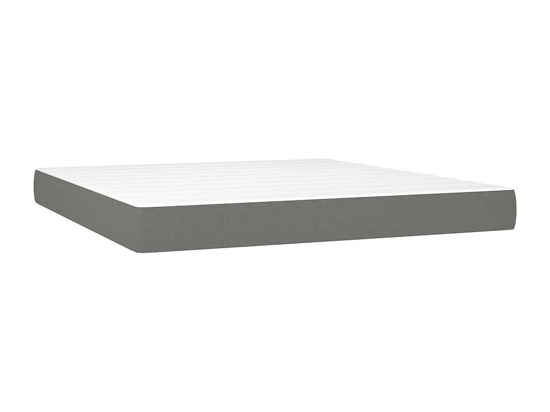 Lit à sommier tapissier avec matelas Gris foncé 160x200 Tissu 7