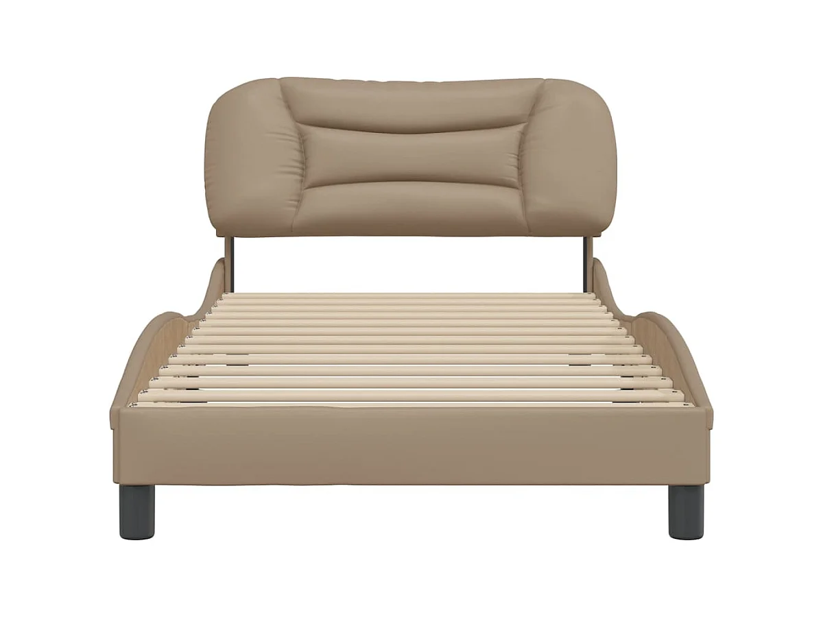 Cadre de lit avec tête de lit Cappuccino 100x200 Similicuir