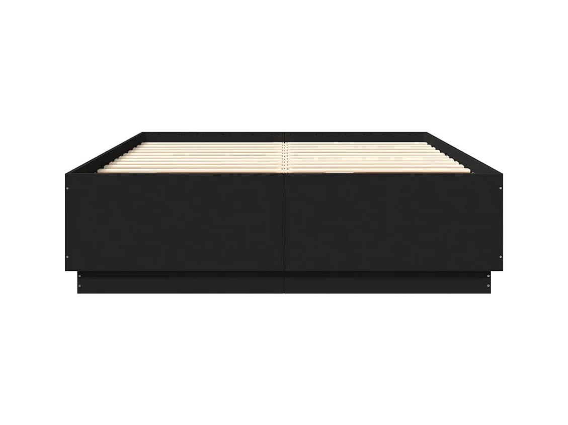 Cadre de lit noir 120x200 bois d'ingénierie